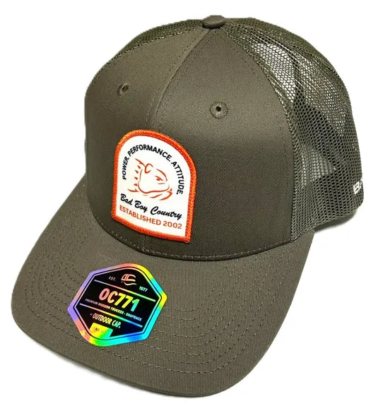Grey Org/wht Bb Patch Hat
