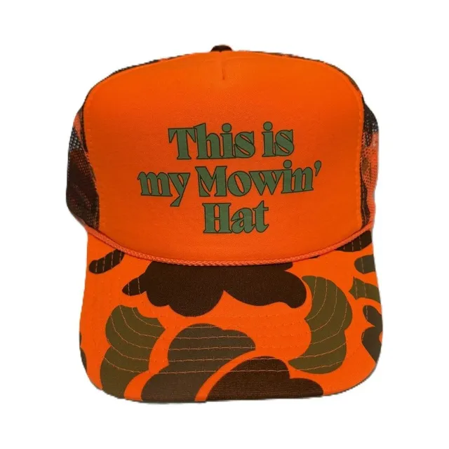 ORANGE CAMO W/ROPE MY MOWIN HAT