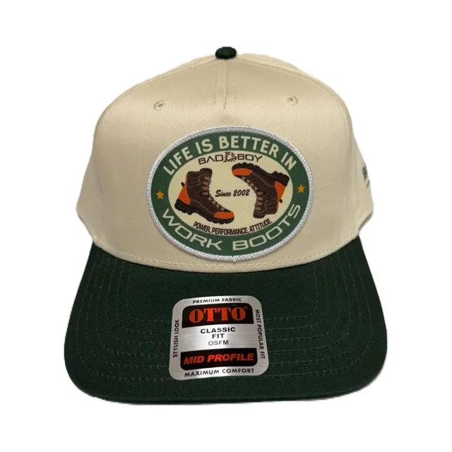 BB WORK BOOTS TAN/GREEN HAT