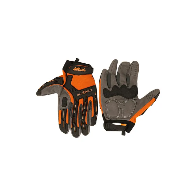 LARGE ORANGE/BLACK GLOVES
