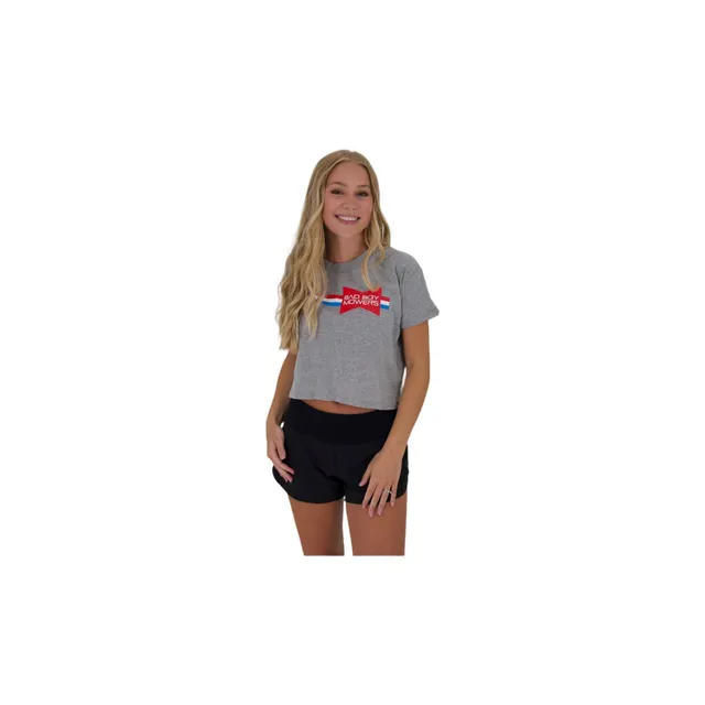 XSMALL - LADIES GREY / RED, WHITE, BLUE STRIPE