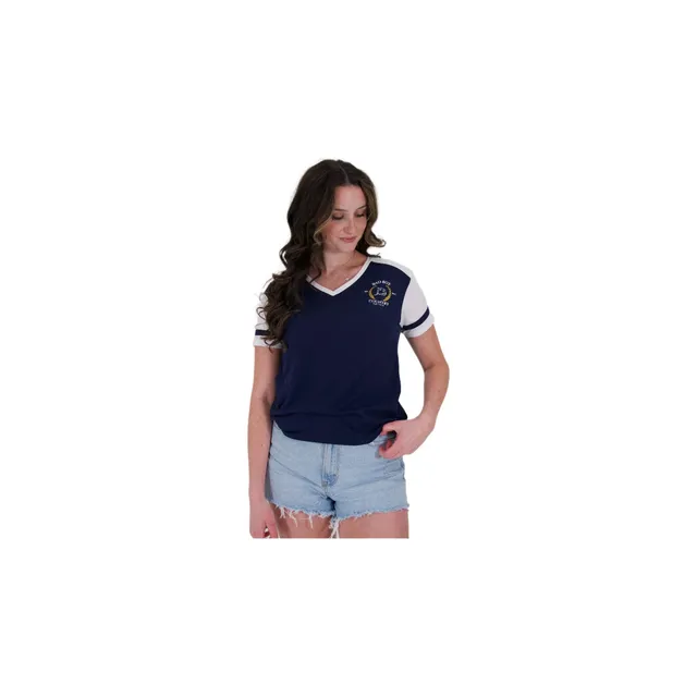 XS - LADIES NAVY / WHITE GOLD WREATH LOGO