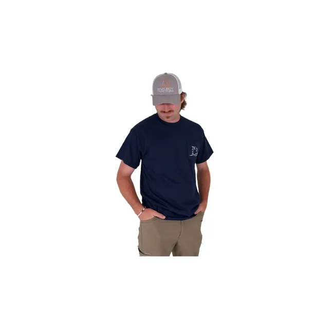 SMALL - MEN'S NAVY CIRCLE MOWER GRAPHIC T