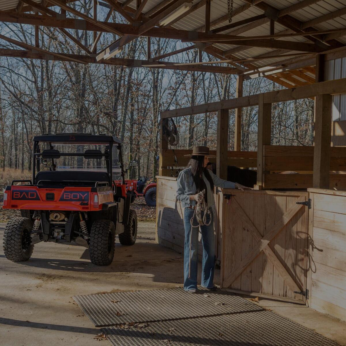 Bad Boy UTV at the barn